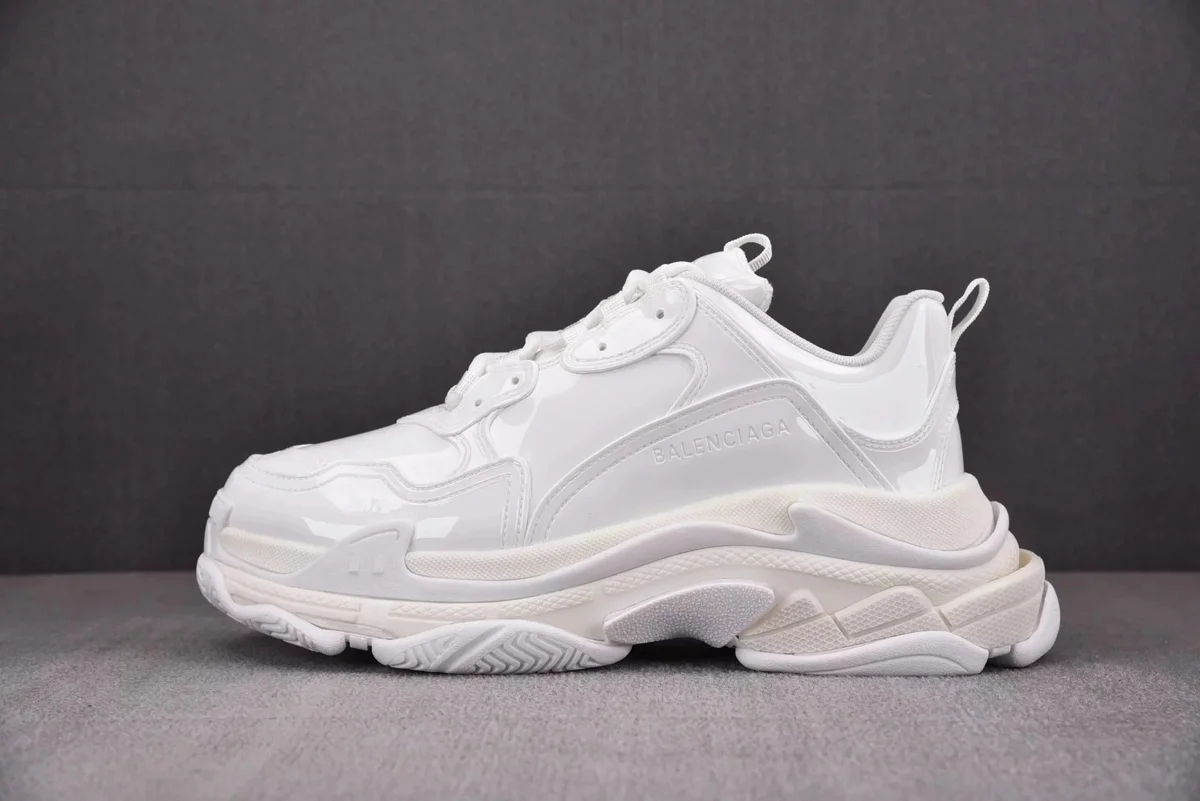 Balenciaga Triple S 02 Retro All White Sneakers