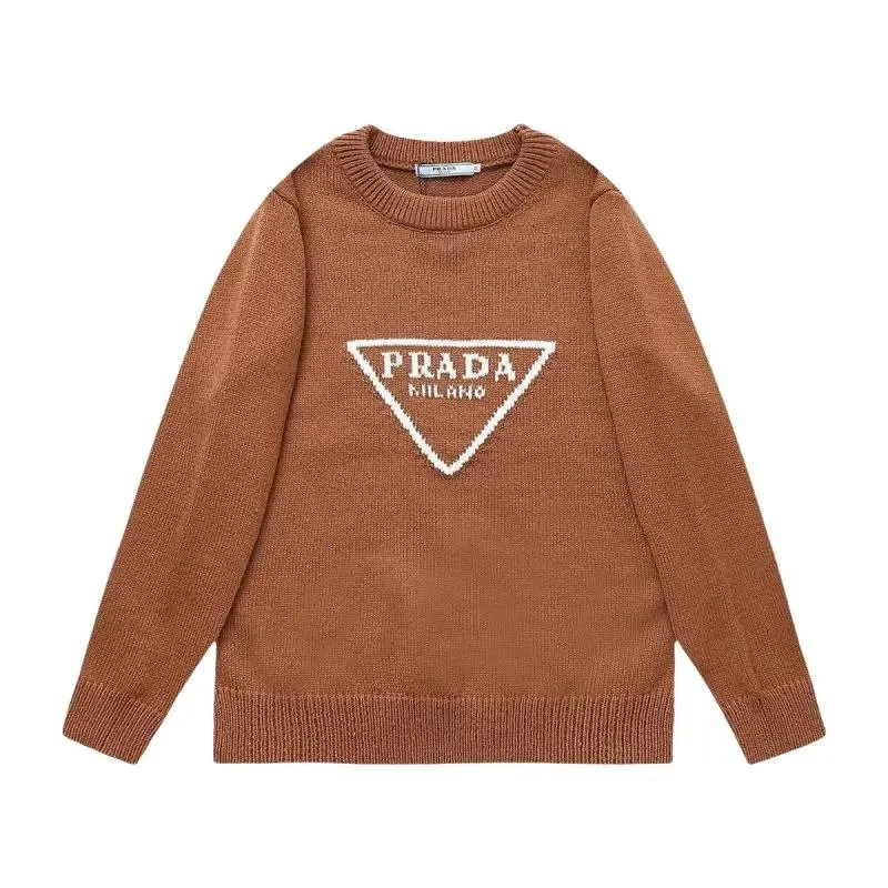 Prada Brown Logo Knit Sweater
