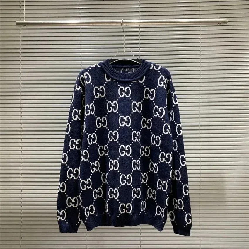 Gucci GG Supreme Navy Blue Knit Sweater