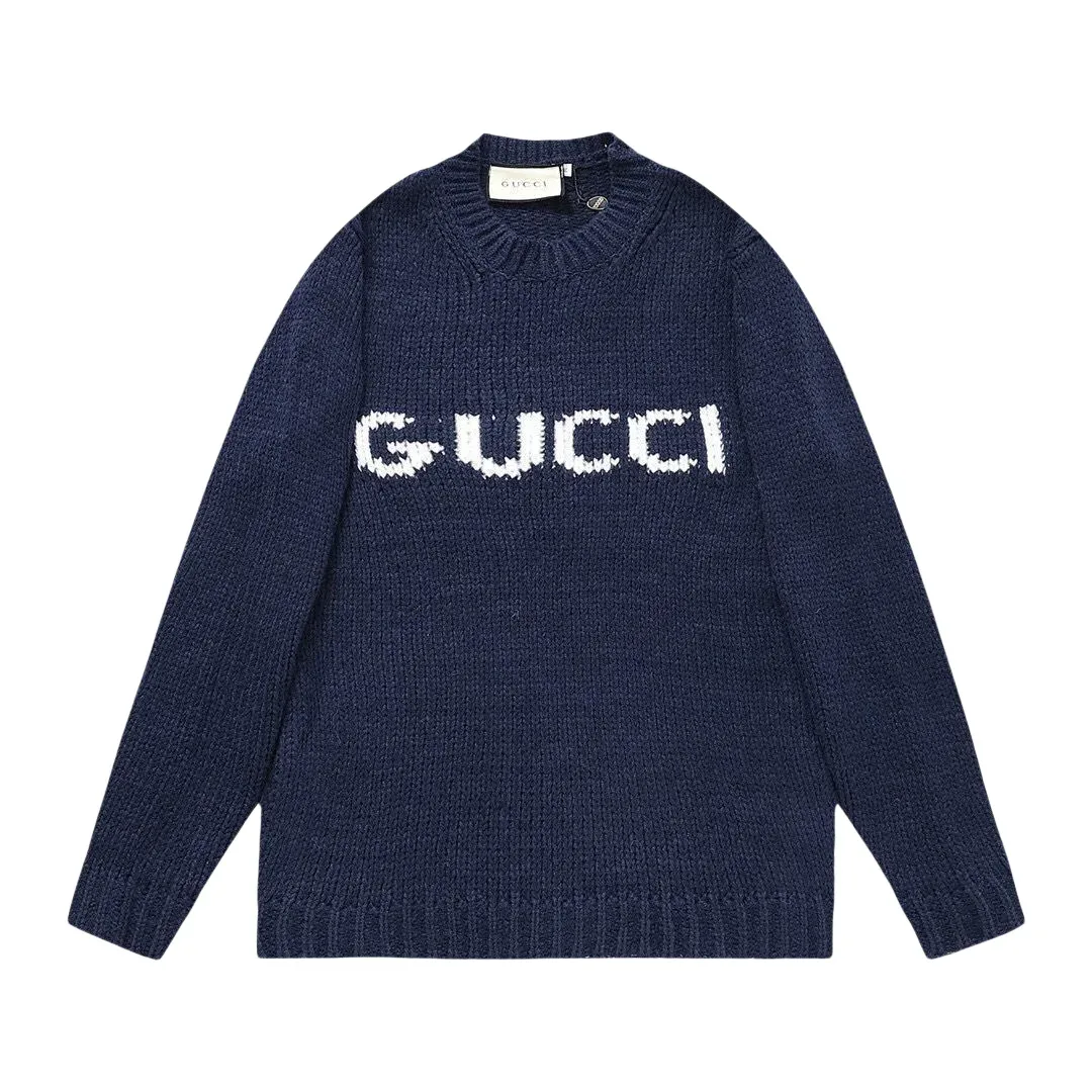 Gucci BB-09 Navy Blue Logo Knit Sweater