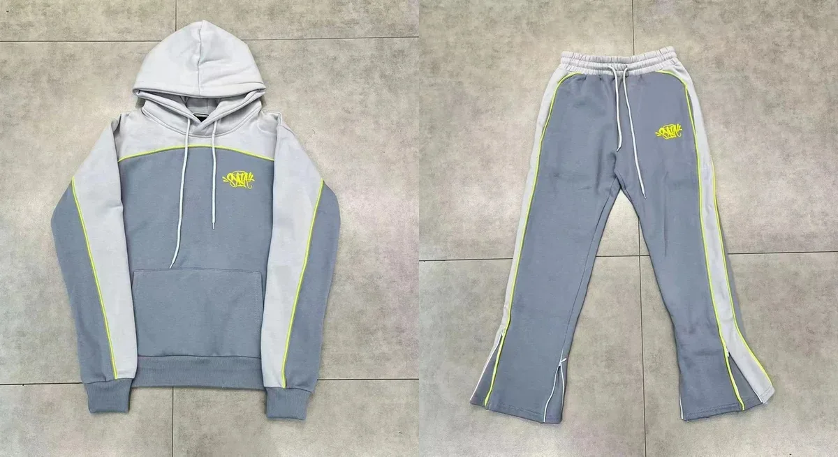 Unisex Grey/Yellow Contrast Tracksuit Set