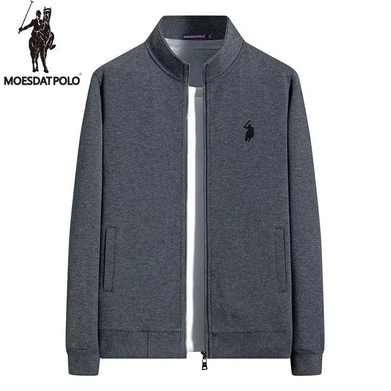 Moesdat Polo圆领拉链深灰色夹克