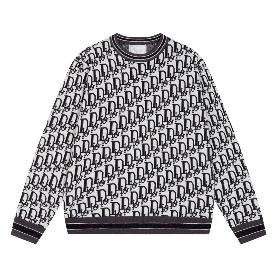 Dior Classic Logo Sweater White/Black Crewneck