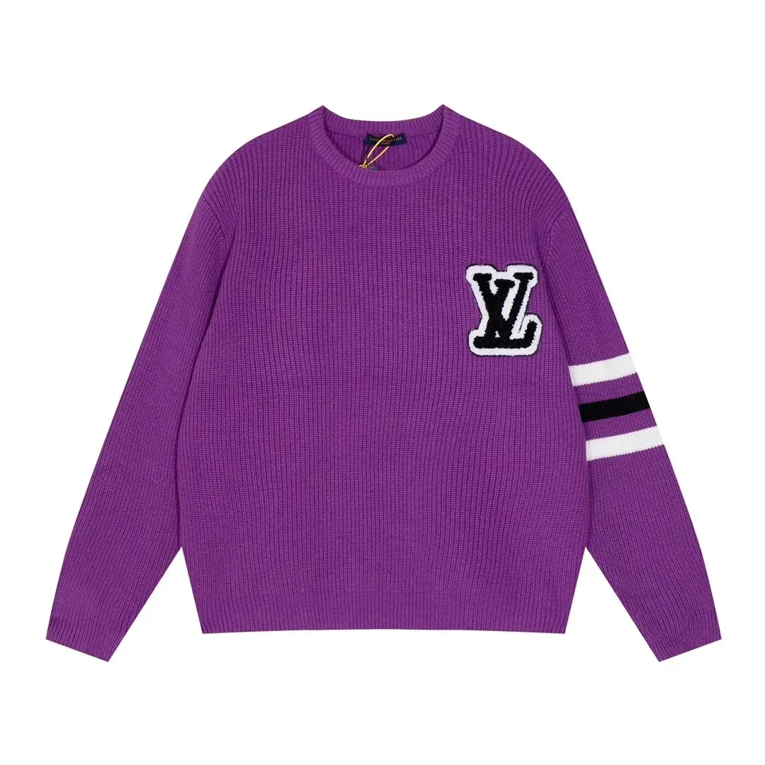 Louis Vuitton Purple LV Patch Crewneck Sweater