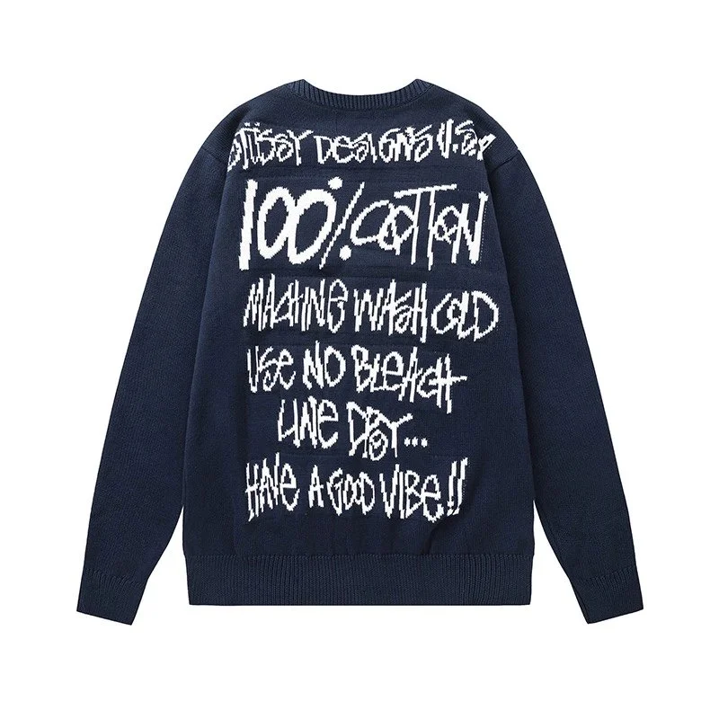 Stussy Stüssy Bear Graphic Knit Sweater Navy
