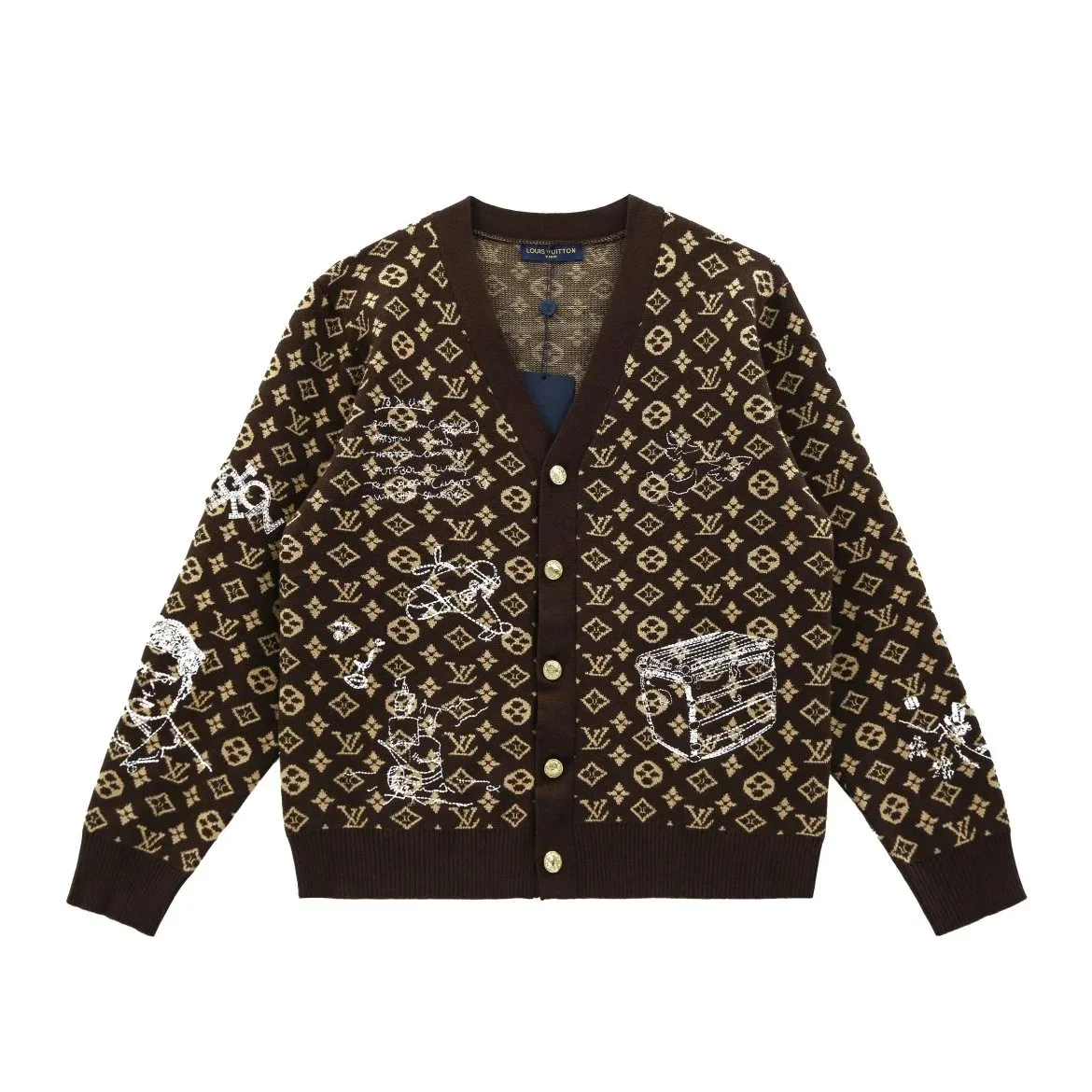 Louis Vuitton Monogram Cardigan Brown