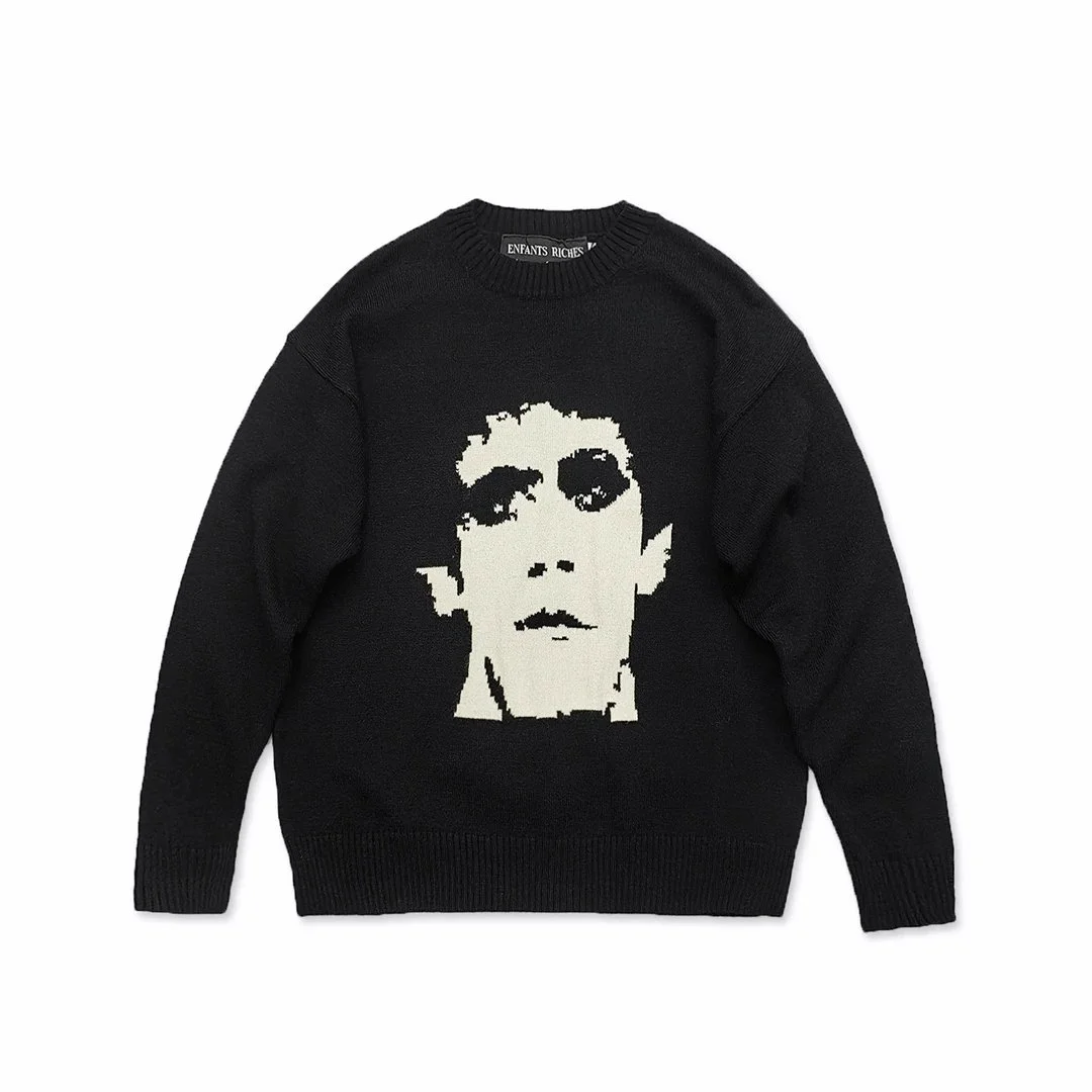 Enfants Riches Déprimés Black White Face Knit Sweater