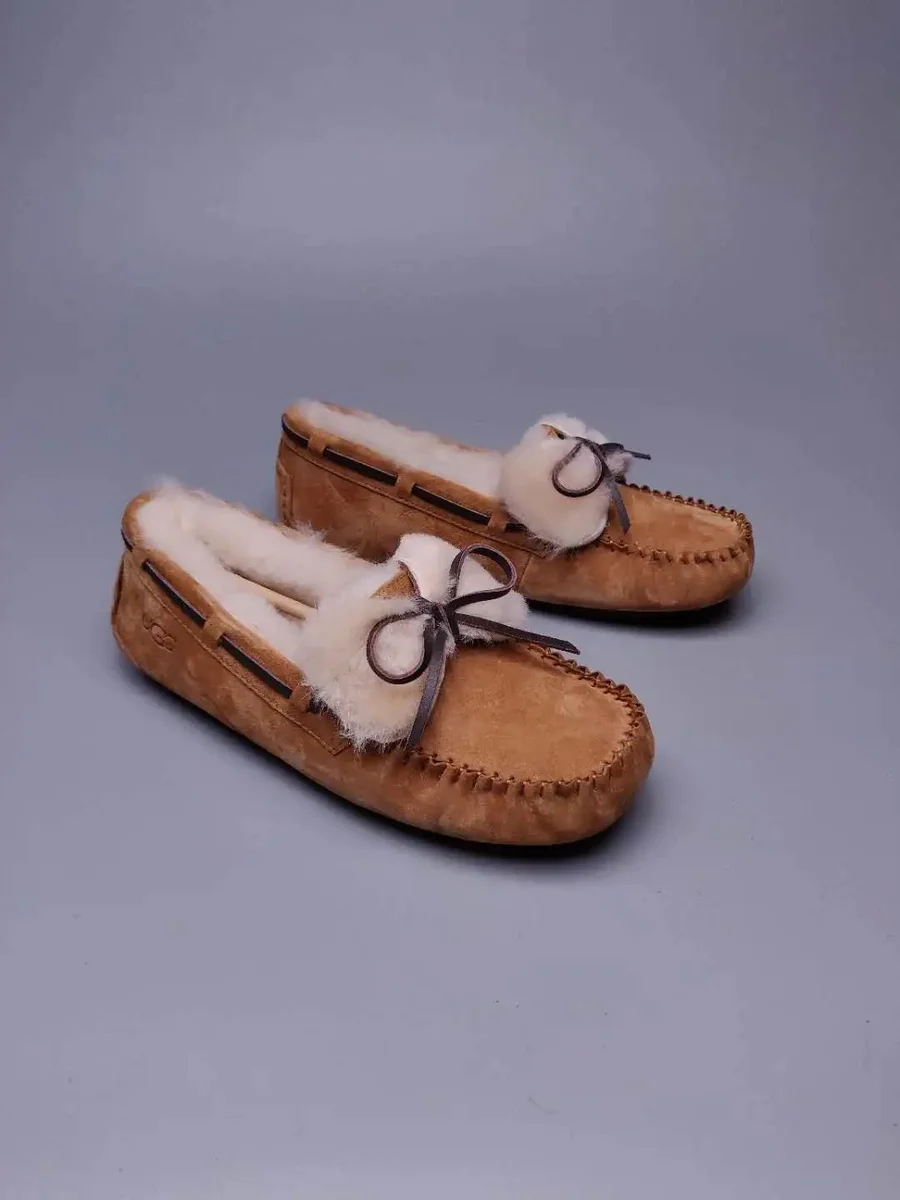 UGG Classic Short Chestnut Bow Loafers