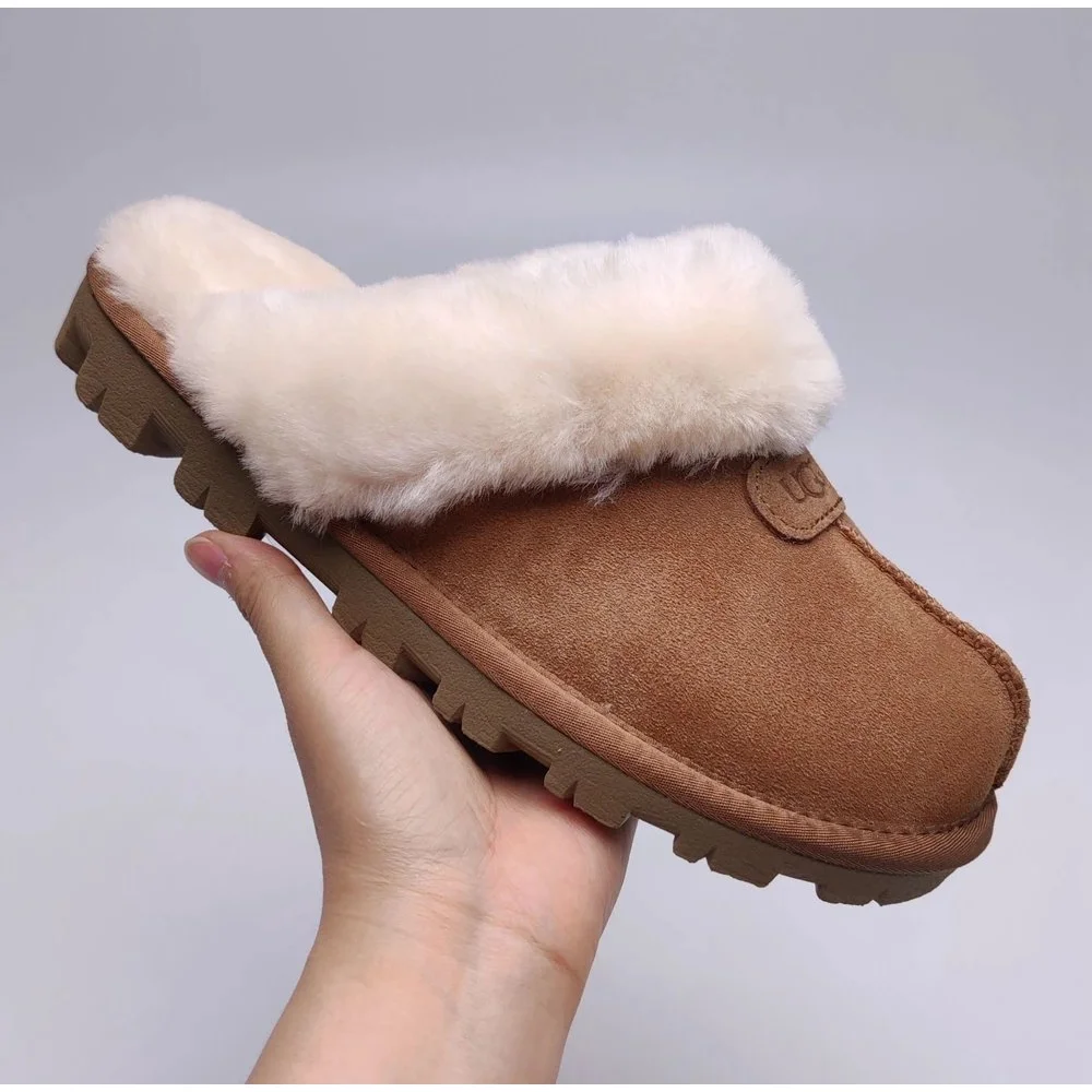 UGG Classic Short Chestnut Wool Slippers