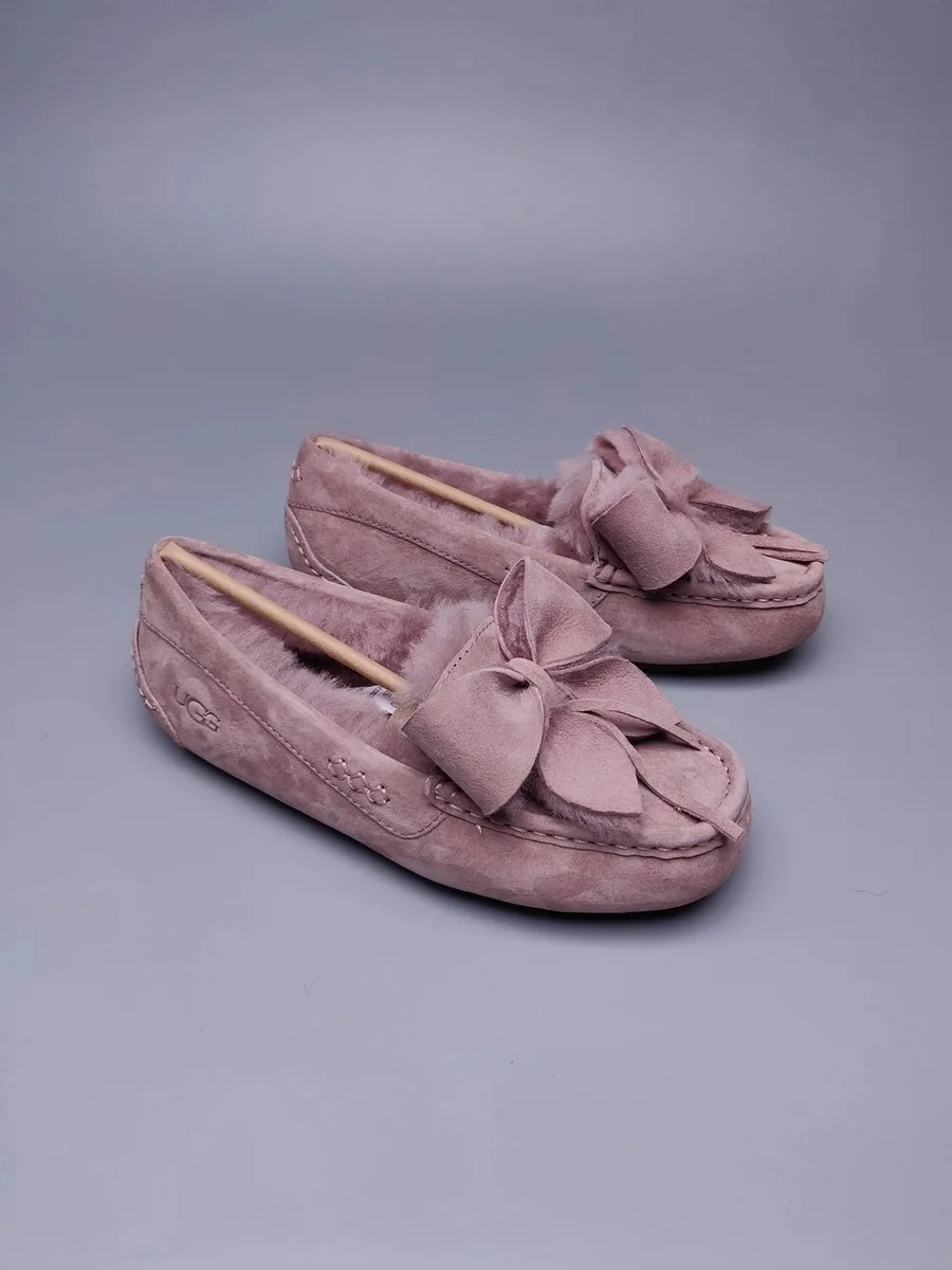 UGG Classic Short Bow Pink Loafers