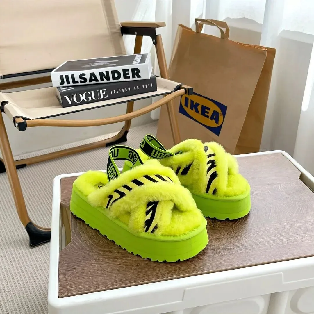 UGG Classic Short Green Zebra Slippers