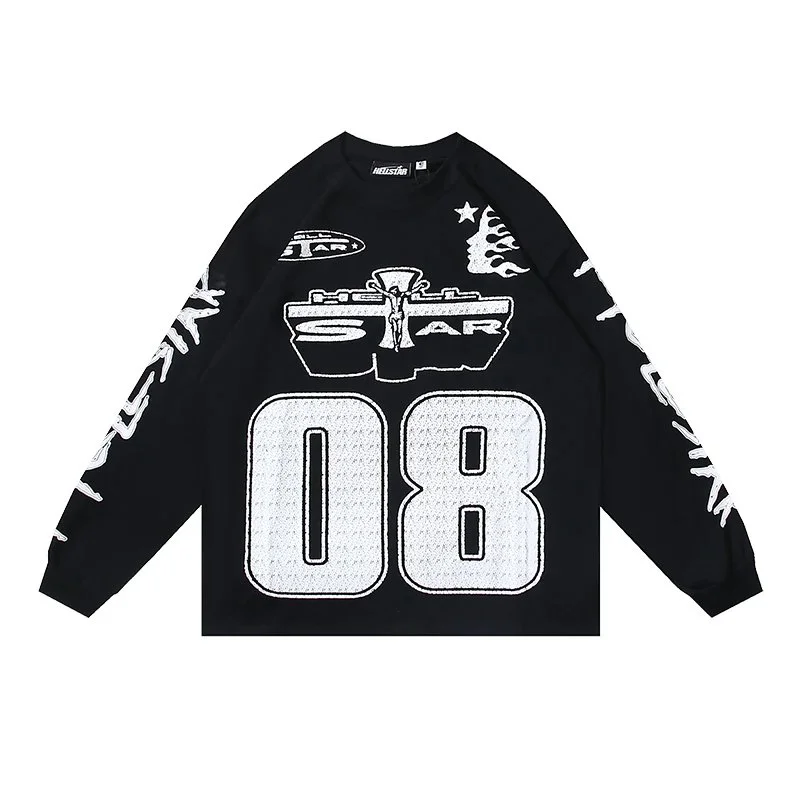 Hellstar Hellstar 08 Black Long Sleeve T-Shirt Black - 1