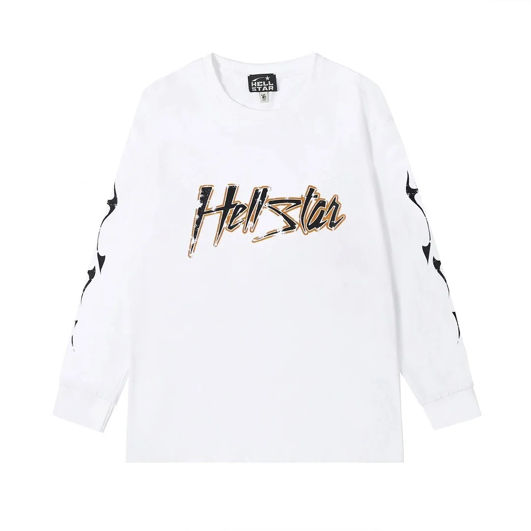 Hellstar White HellStar Logo Long Sleeve T-Shirt