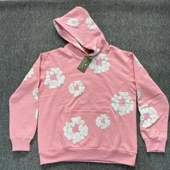 Pink Floral Hoodie Sweatshirt
