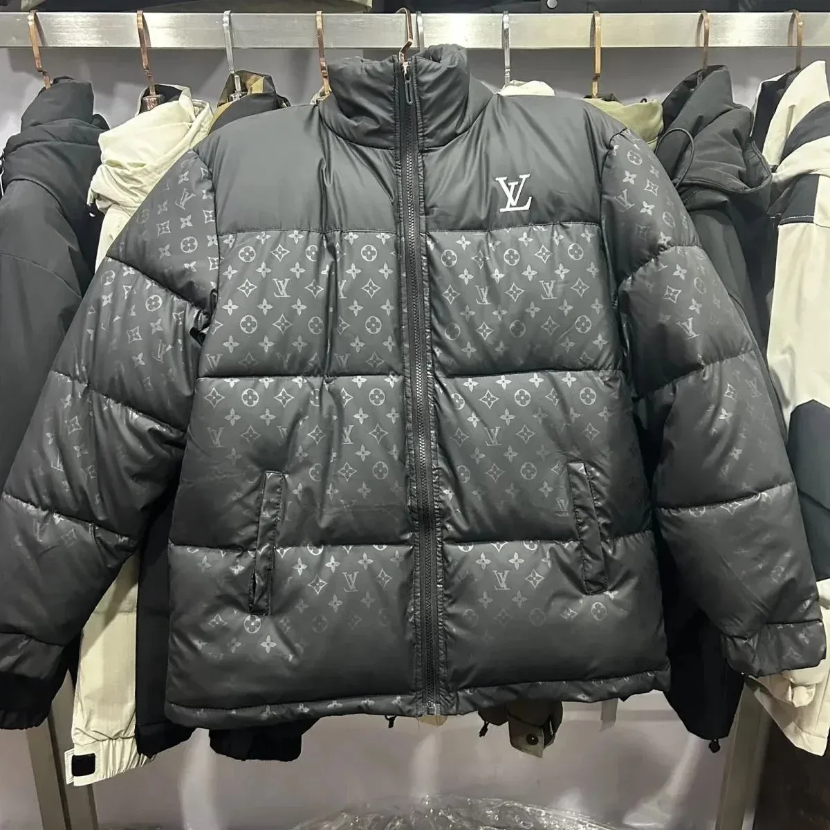 Louis Vuitton Monogram Puffer Jacket Black