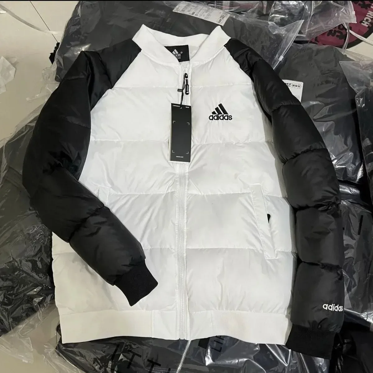 Adidas White/Black Puffer Jacket