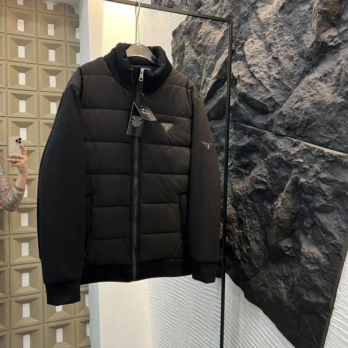 Prada Runners Black Quilted Puffer Jacket