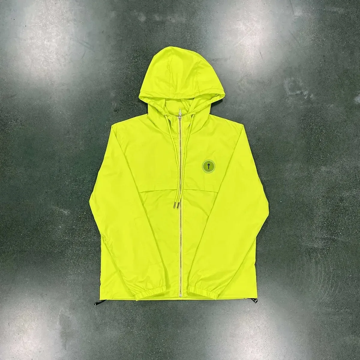 Unisex Fluorescent Yellow Windbreaker Jacket