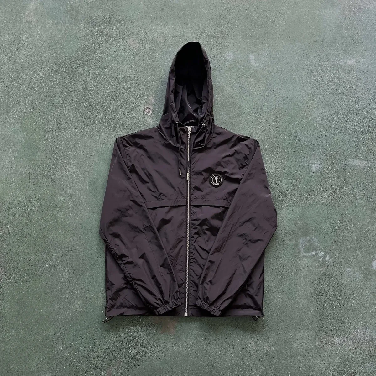Unisex Hooded Windbreaker Jacket 35雾霾黑