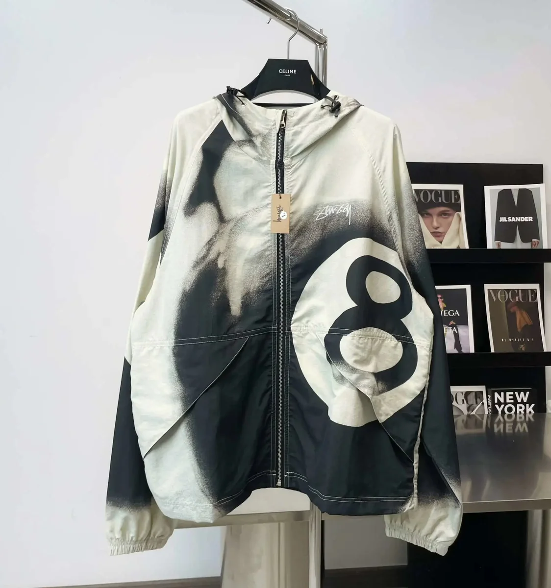 Stussy Stüssy 8-Ball Hooded Jacket White/Black