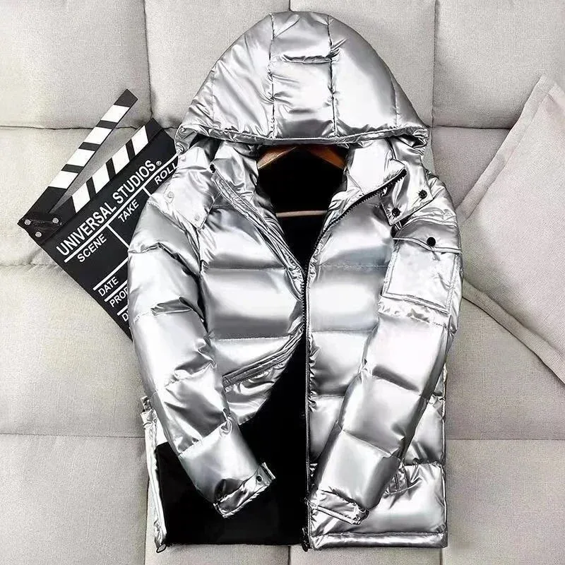 Silver Metallic Parka Winter Coat