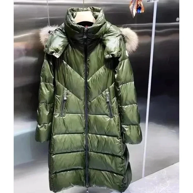 Moncler Maya Olive Green Parka with Fur Hood