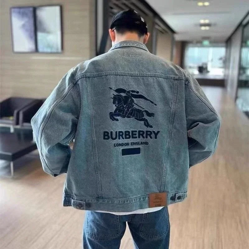 Burberry Iconic Rider Denim Jacket Grey