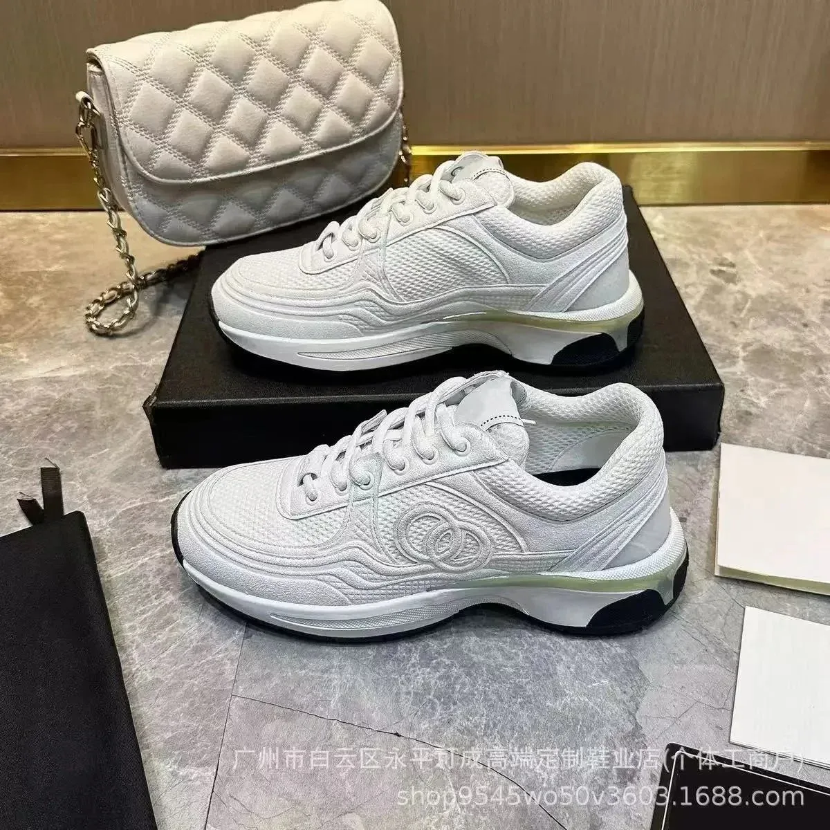 Chanel Runners White Leather Sneakers