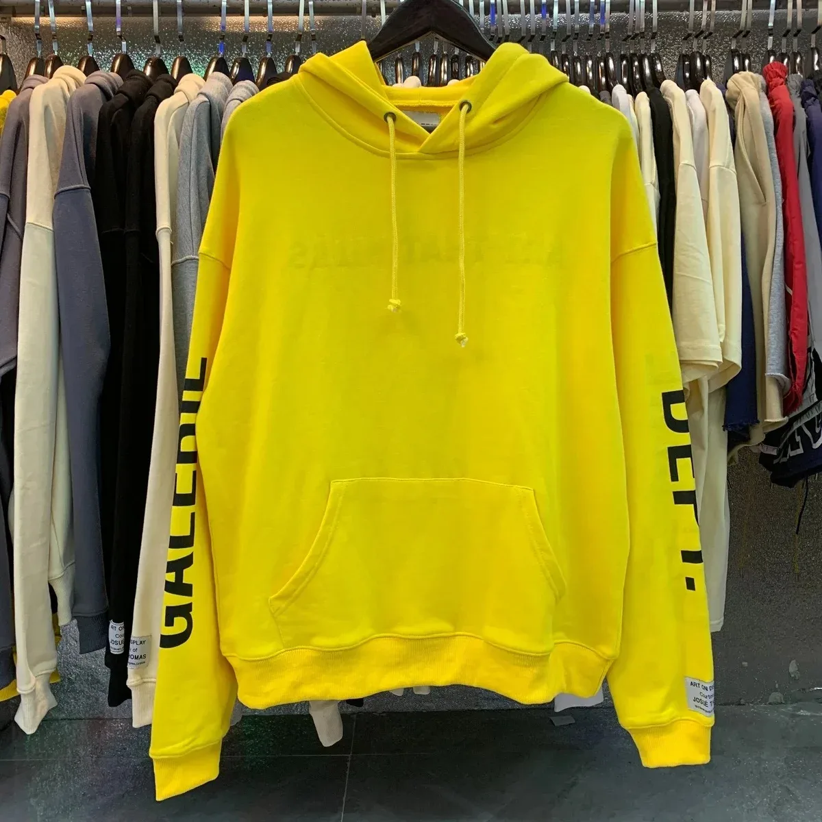 Unisex Yellow 'GALERIE' Hoodie Sweatshirt