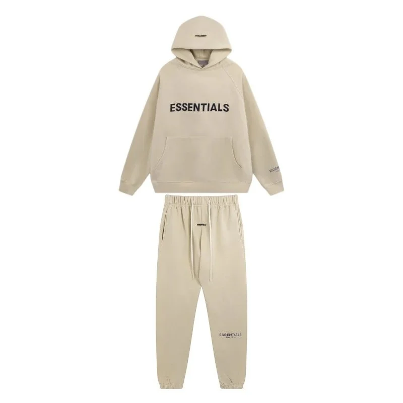 Fear of God Essentials Beige Hoodie & Pants Set