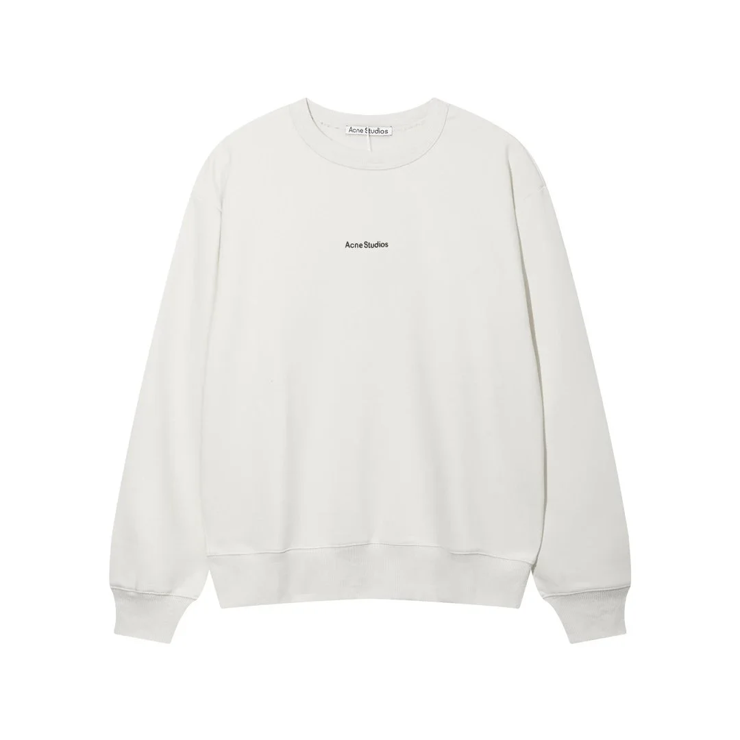 Acne Studios White Logo Crewneck Sweatshirt