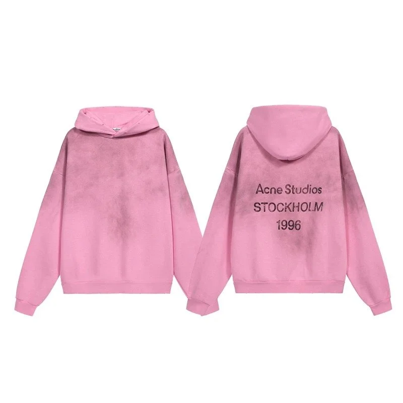 Acne Studios Face Pink Tie-Dye Hoodie