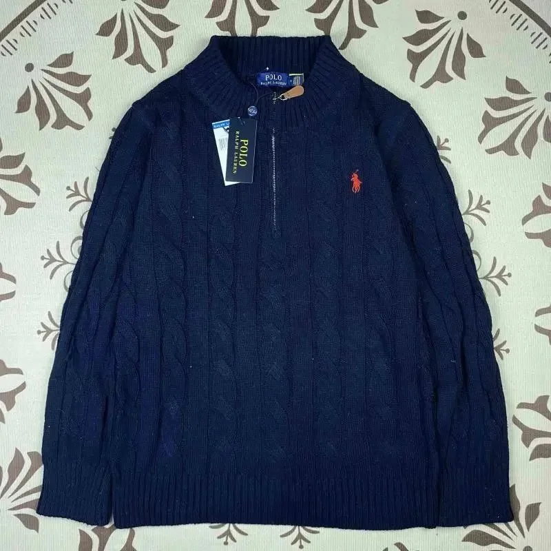 Polo Ralph Lauren Cable Knit Half-Zip Sweater B-2 Blue