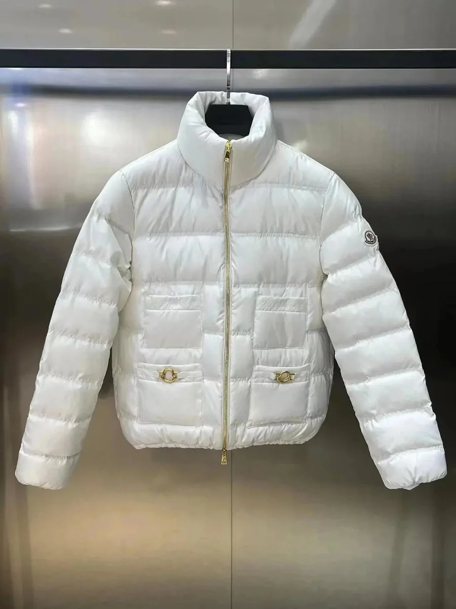 Moncler White Classic Puffer Jacket