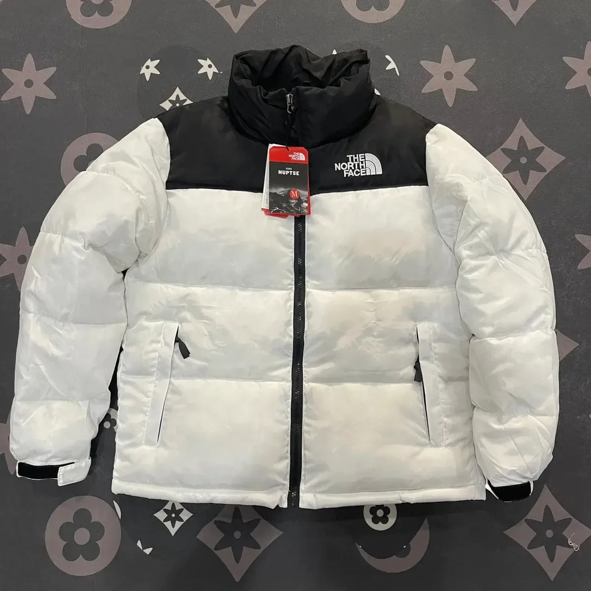 The North Face Nuptse White/Black Parka