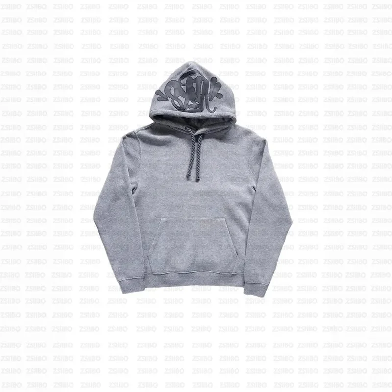 Gray Hoodie with Graphic Print Pullover
