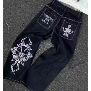 Black Embroidered Jeans 15黑色005