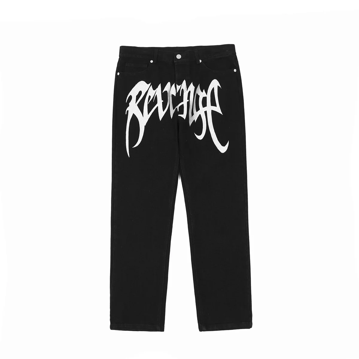 Revenge Black 'Revenge' Print Jeans