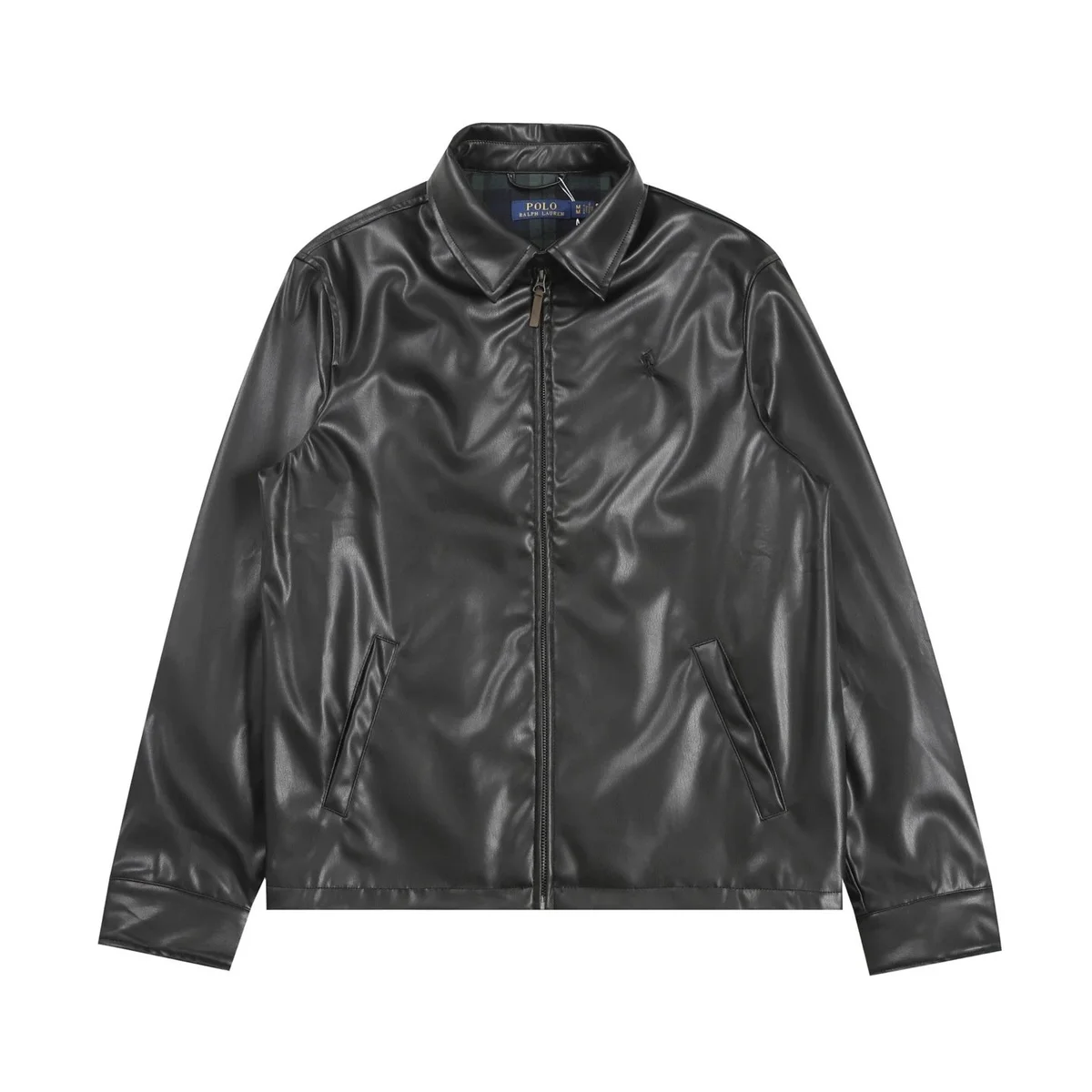 Polo Ralph Lauren Leather Jacket Black Coat