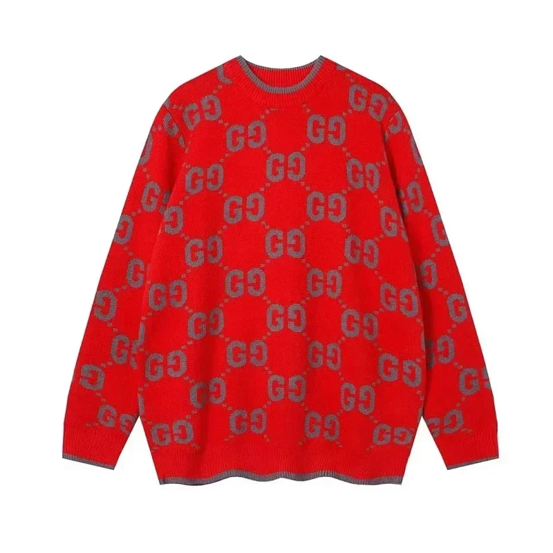 Gucci GG Supreme Red Logo Knit Sweater