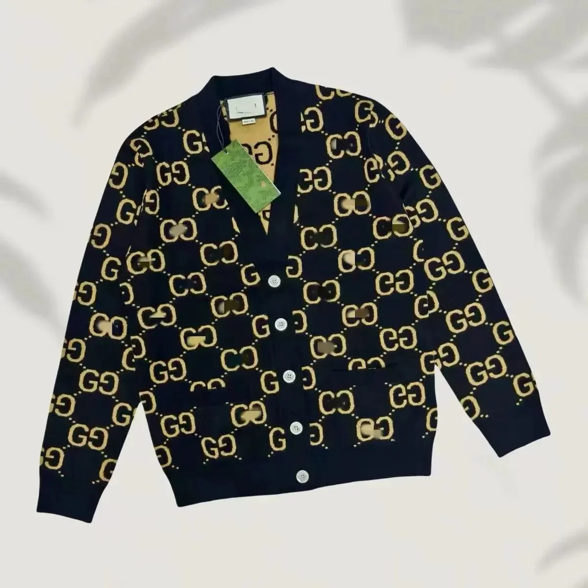 Gucci GG Supreme Cardigan Navy/Gold