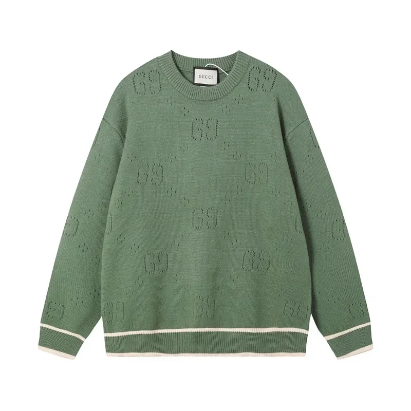 Gucci GG Monogram Oversized Sweater Green