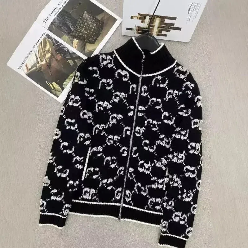 Gucci GG Supreme Black & White Knit Cardigan