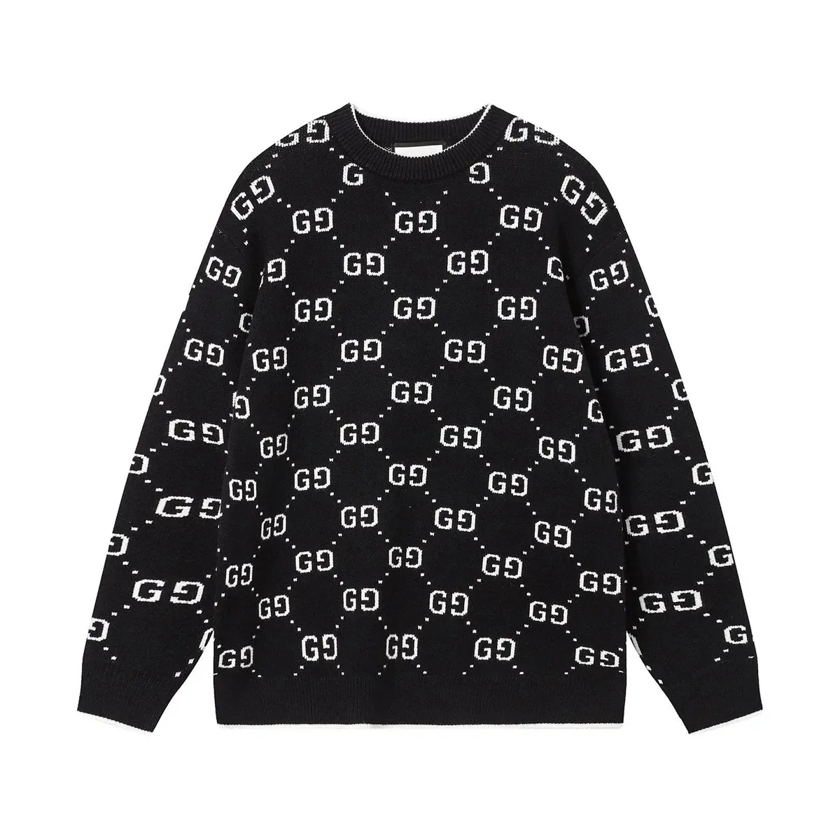 Gucci GG Supreme Black & White Logo Knit Sweater