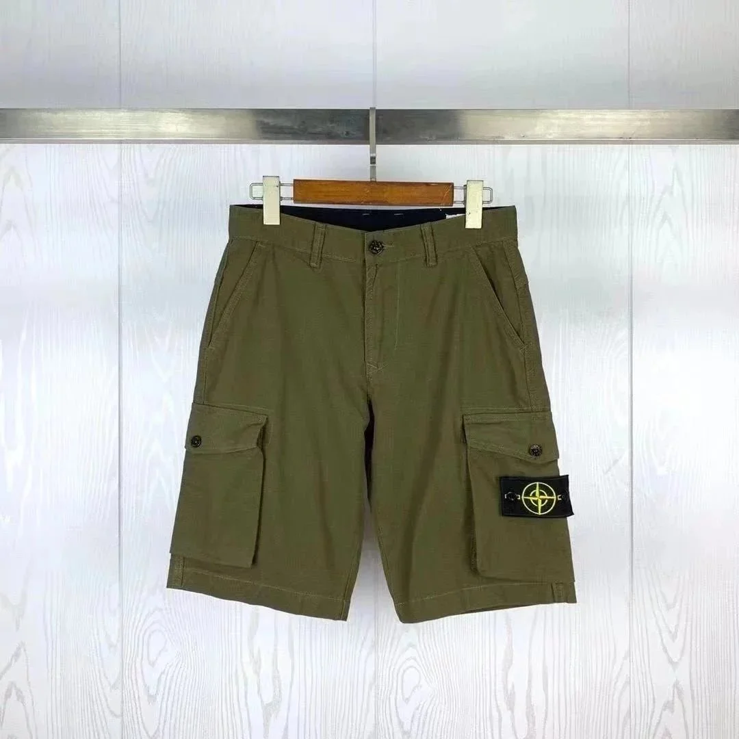 Stone Island 68-15 Olive Cargo Shorts