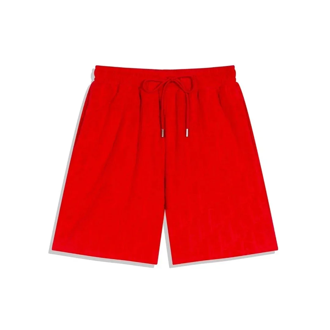 Red Solid Shorts Casual