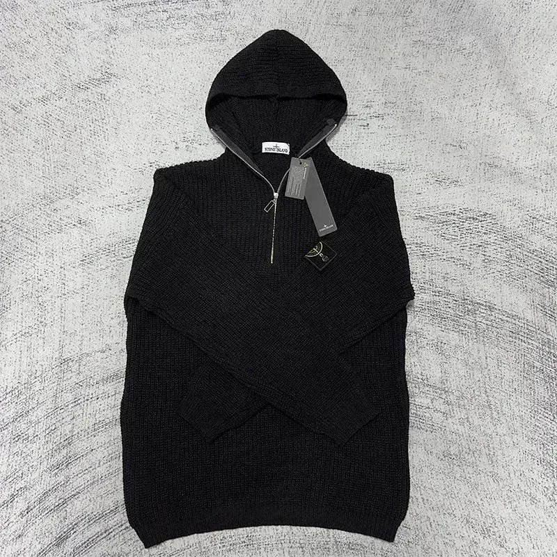 Stone Island Shadow Project Black Hooded Sweater