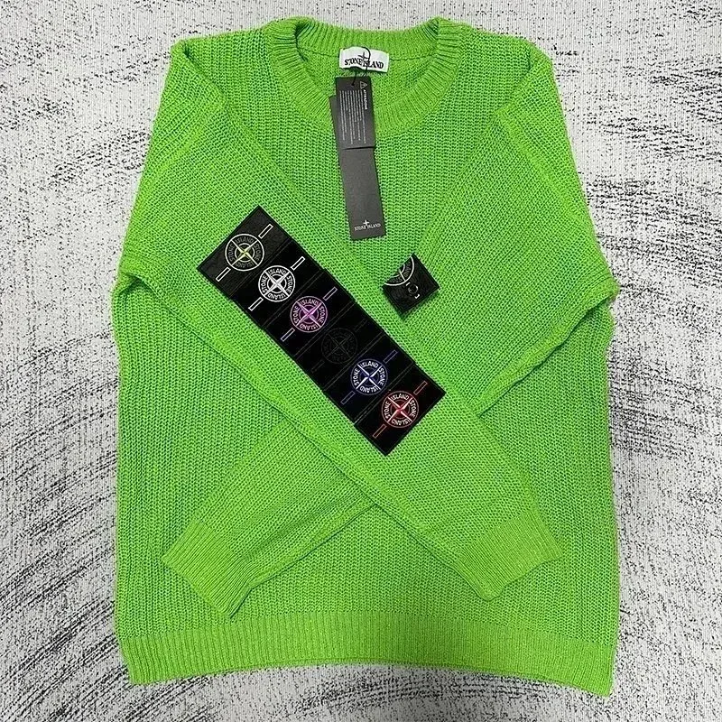 Stone Island 68-15 Lime Green Knit Sweater
