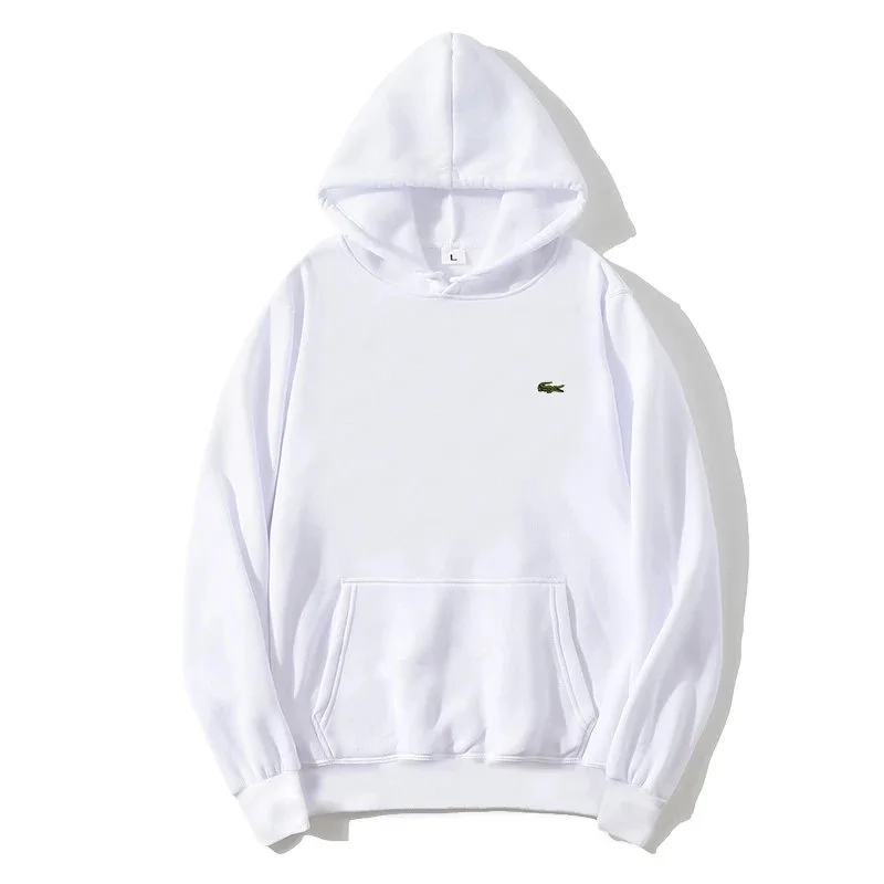 Lacoste White Crocodile Hoodie Sweatshirt