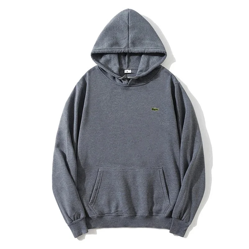 Lacoste Hoodie Grey Crocodile Logo Sweatshirt